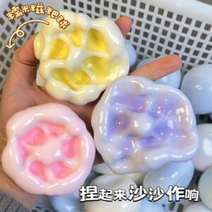 Handmade Snow Skin Mochi Squishy 🍡 Pure Handcrafted Viral Stress Relief Toy with Crunchy Sounds Cut
