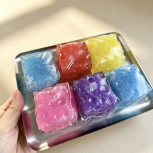 Handmade Mini Cheese Smoothie Squishy Glossy Vaseline & Coconut Oil Texture Super Stretchy & Squeaky