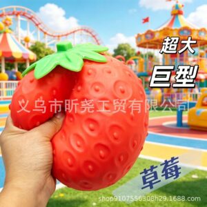 Handmade Jumbo Strawberry Stress Relief Squishy Novelty Food Stress Relief Toy Amazing Feel When Squ