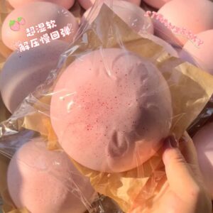Handmade Slow Rebound Strawberry Bread Squishy | Squeeze & Pinch Stress Relief | Sticky Squishy Bag