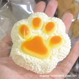 Handmade Cat Paw Onigiri Squishy | Slow Rebound Silicone | Novelty Squeeze & Pinch Stress Relief Toy