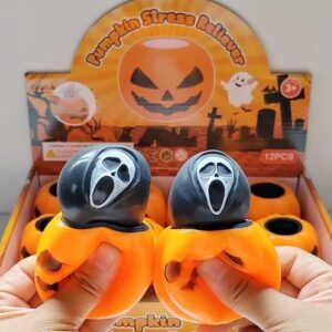 Spooky Cute Black Pumpkin Squishy Ball