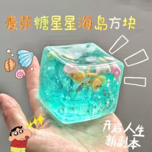 Handmade Ocean Shell and Ice Cube Maltose Squishy Slow Rebound Simulation Food Toy Super Soft Q Boun