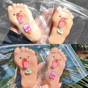 Handmade Realistic Jade Foot Squishy Creative Slow Rebound Simulation Toy Super Soft Q Bouncy Wet To