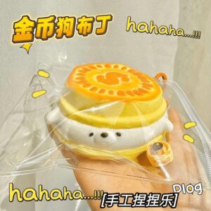 Handmade Gold Coin Silicone Squishy Super Soft and Squishy Stress Relief Toy Realistic Food Simulati