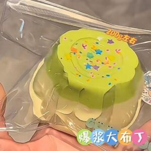 Handmade Matcha Custard Pudding Squishy [Gift Included] Food Grade Silicone Stress Relief Toy Cute G