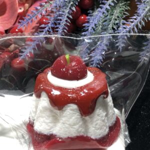 Handmade Cherry Cheese Pudding Squishy Gift Slow Rising Pinch & Mud Feel Food-Grade Silicone Stress