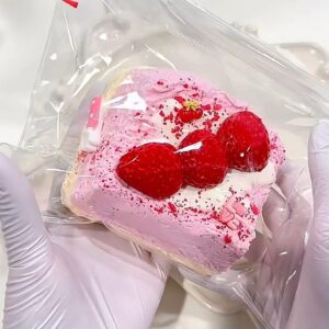 Handmade Sanlian Strawberry Toast Squishy Gift Food-Grade Silicone Pinch Toy Cement & Pulp Texture A