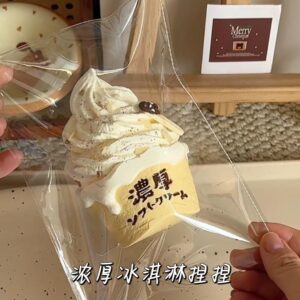 Handmade Thick Ice Cream Squishy Gift Sweet Girl Heart Food-Grade Silicone Slow Rising Stress Relief