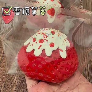 Handmade Snow Peak Strawberry Squishy Gift Food-Grade Silicone Pinch Toy Cute Student Party Stress R
