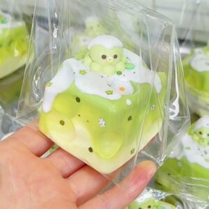 Handmade Cute Little Squid Cheese Squishy Gift Musical Slow Rising Pinch Toy Water Cream Mud Feel Af