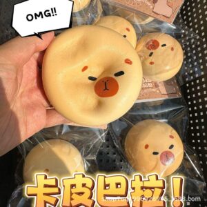 Handmade Hachimi Capybara Mochi Bag Squishy 🐾 Slow Rising & Super Soft "Wet" Feel with Click Sounds