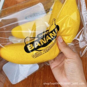 Handmade Hachimi Jumbo Banana Squishy 🍌 Slow Rising & Super Soft "Wet" Feel with Click Sounds Cute
