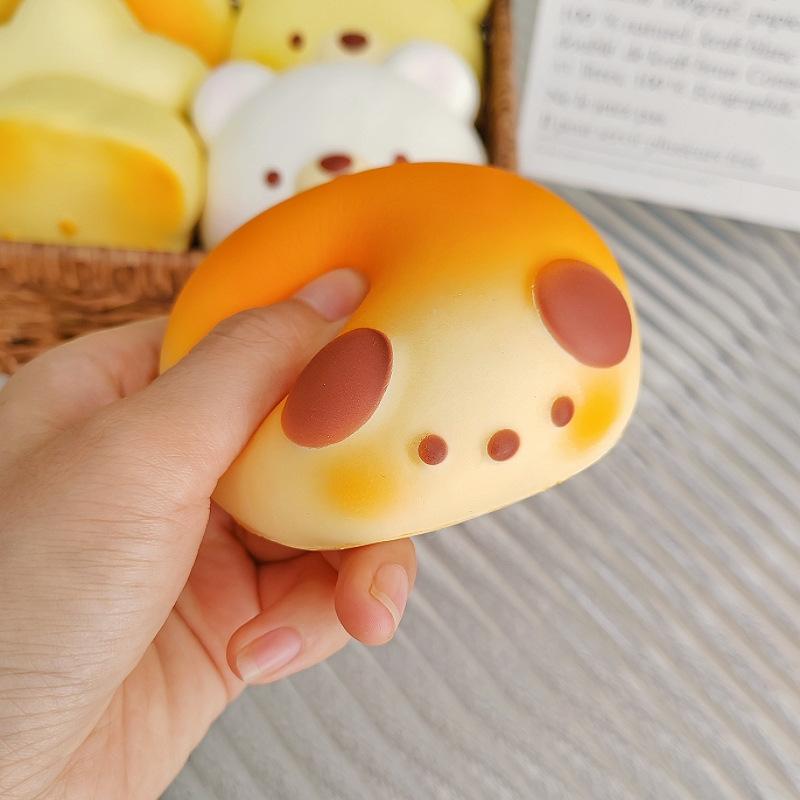 Handmade Wet & Soft Slow Rebound Bread Squishy | Red Mesh Squeeze Stress Toy | Cute Pinch & Click Fo - Image 2