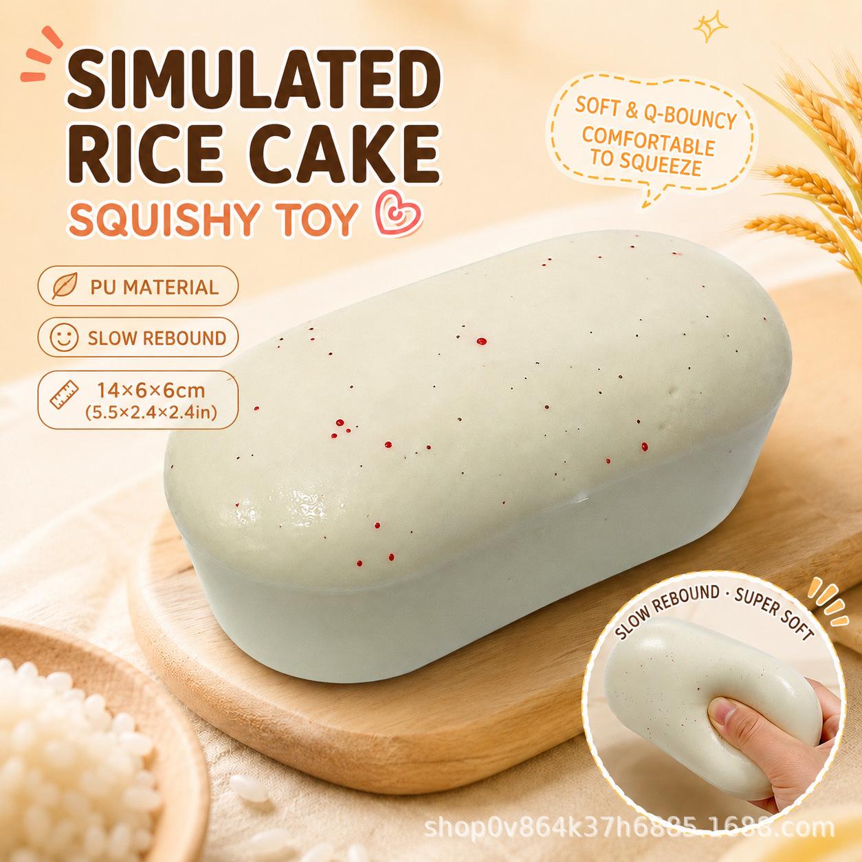 Handmade Milk Rice Cake Squishy | Slow Rebound PU Foam Toy | Pinch & Click Sound | Food Simulation S - Image 2