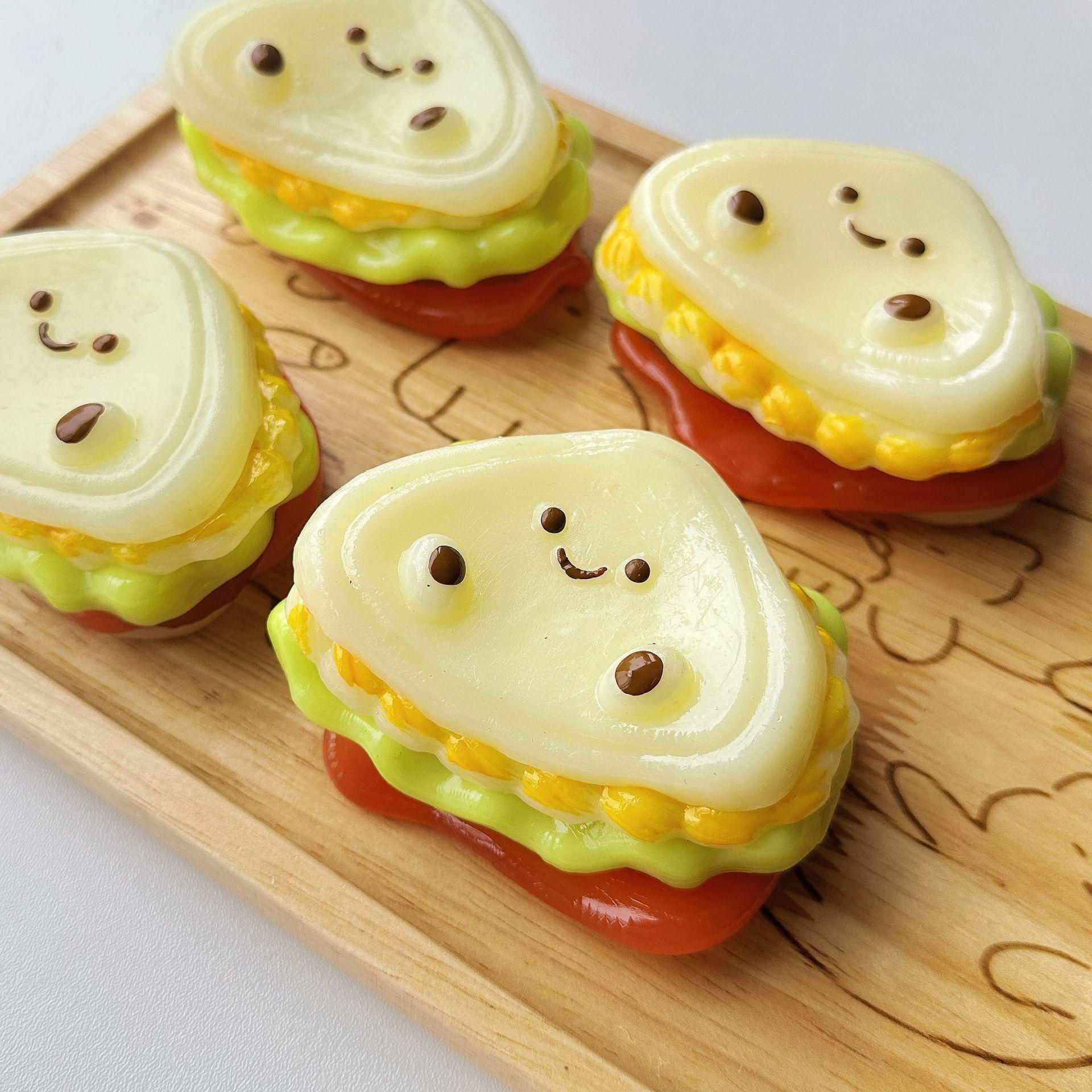 Handmade Extra Thick Sandwich Squishy | Layered Burger & Toast Design | DIY Removable Slow Rebound | - Image 3