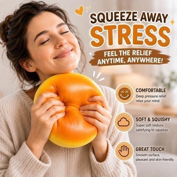 Handmade West Toast Squishy Food-Grade Silicone Bouncy Mud Texture Office & Student Stress Relief To - Image 3