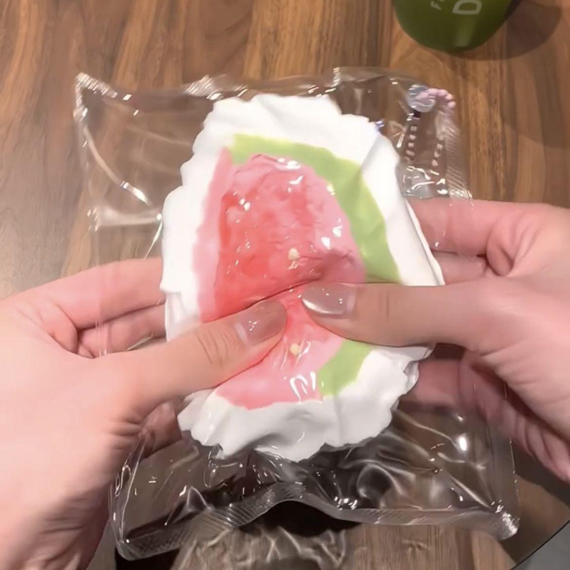 Handmade Guava Yogurt Squishy Gift Food-Grade Silicone Extra Thick Water & Mud Feel Student Party St - Image 3