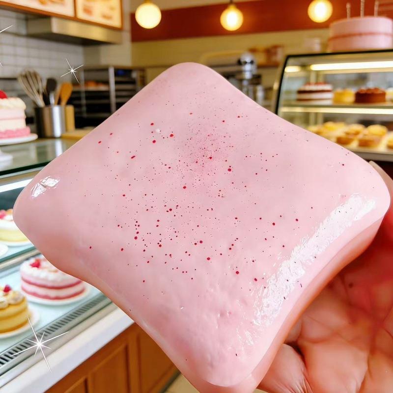 🍞 Viral Strawberry Toast Squishy | Handmade Wet & Soft Slow Rebound | Realistic Food Simulation | S - Image 4