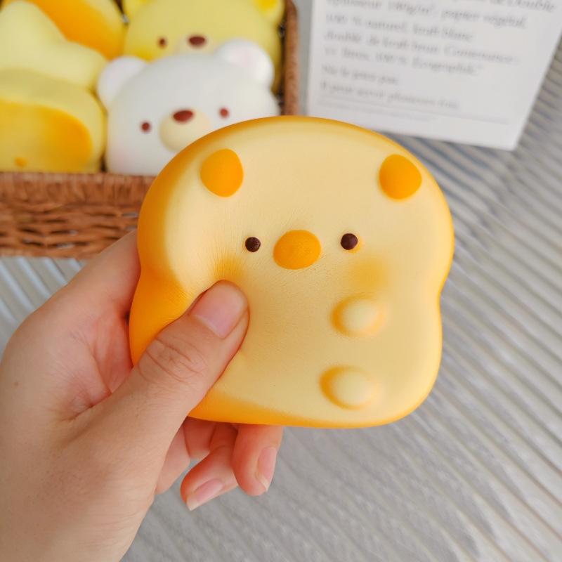 Handmade Wet & Soft Slow Rebound Bread Squishy | Red Mesh Squeeze Stress Toy | Cute Pinch & Click Fo - Image 4