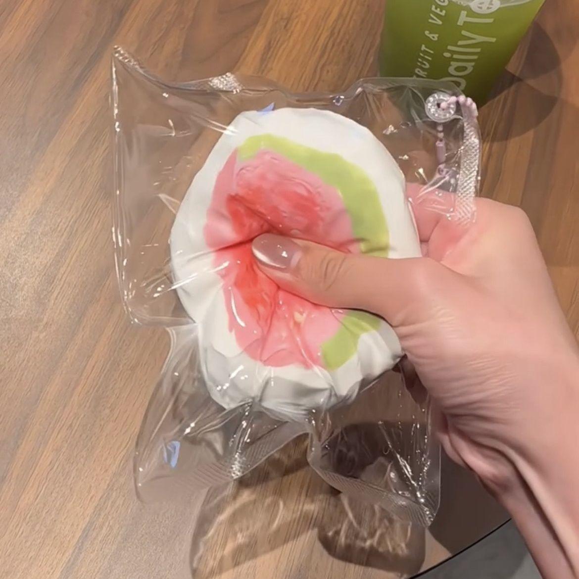 Handmade Guava Yogurt Squishy Gift Food-Grade Silicone Extra Thick Water & Mud Feel Student Party St - Image 4