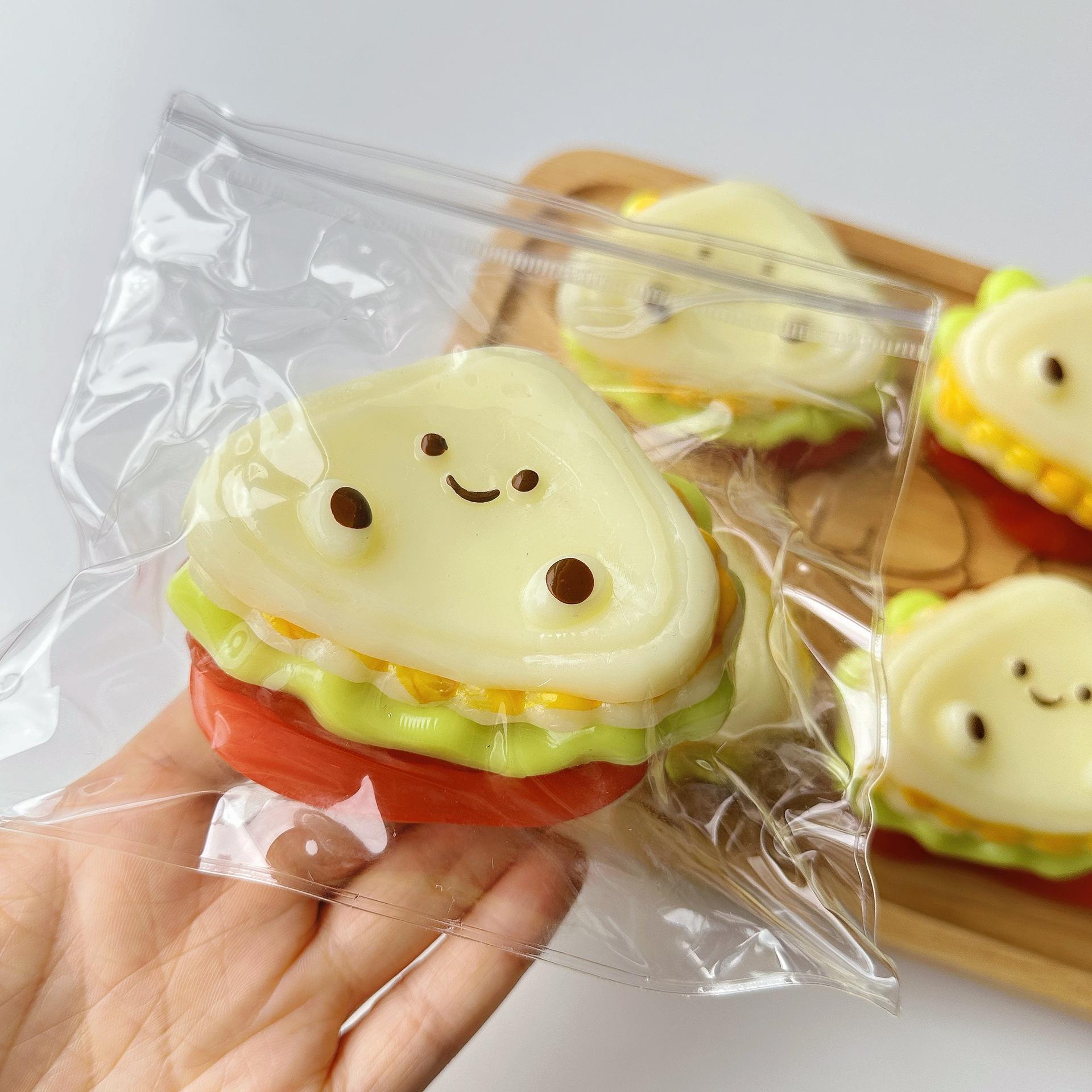 Handmade Extra Thick Sandwich Squishy | Layered Burger & Toast Design | DIY Removable Slow Rebound | - Image 6